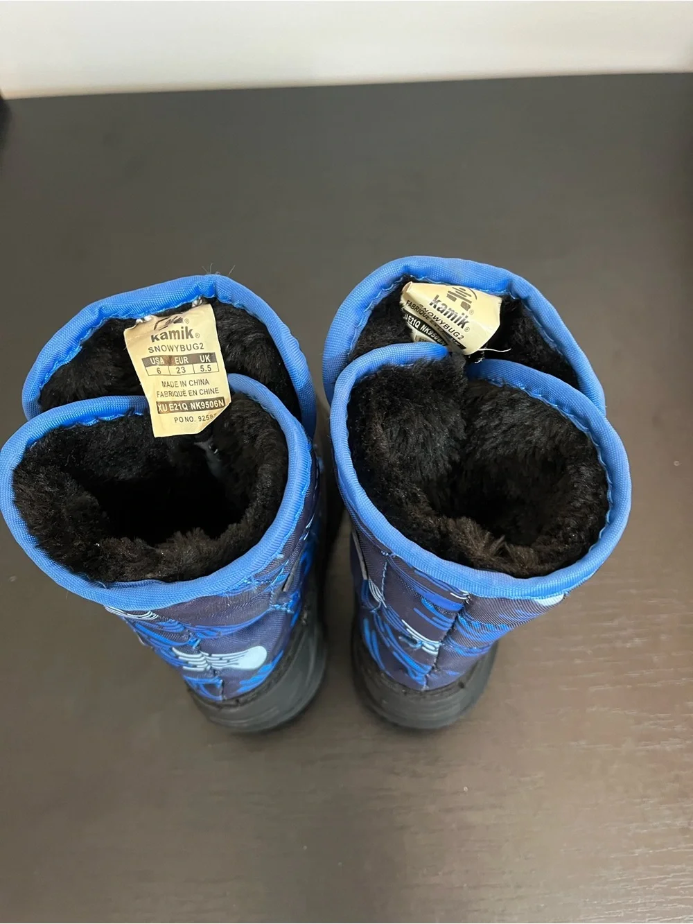 Kamik Kids Blue Black Winter Snow Boots Insulated Toddler 6